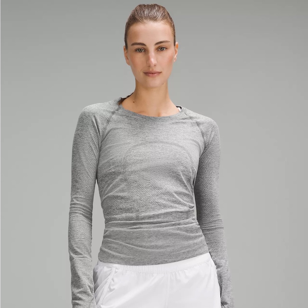 Lululemon Swiftly Tech Long Sleeve 2.0 in Slate/White